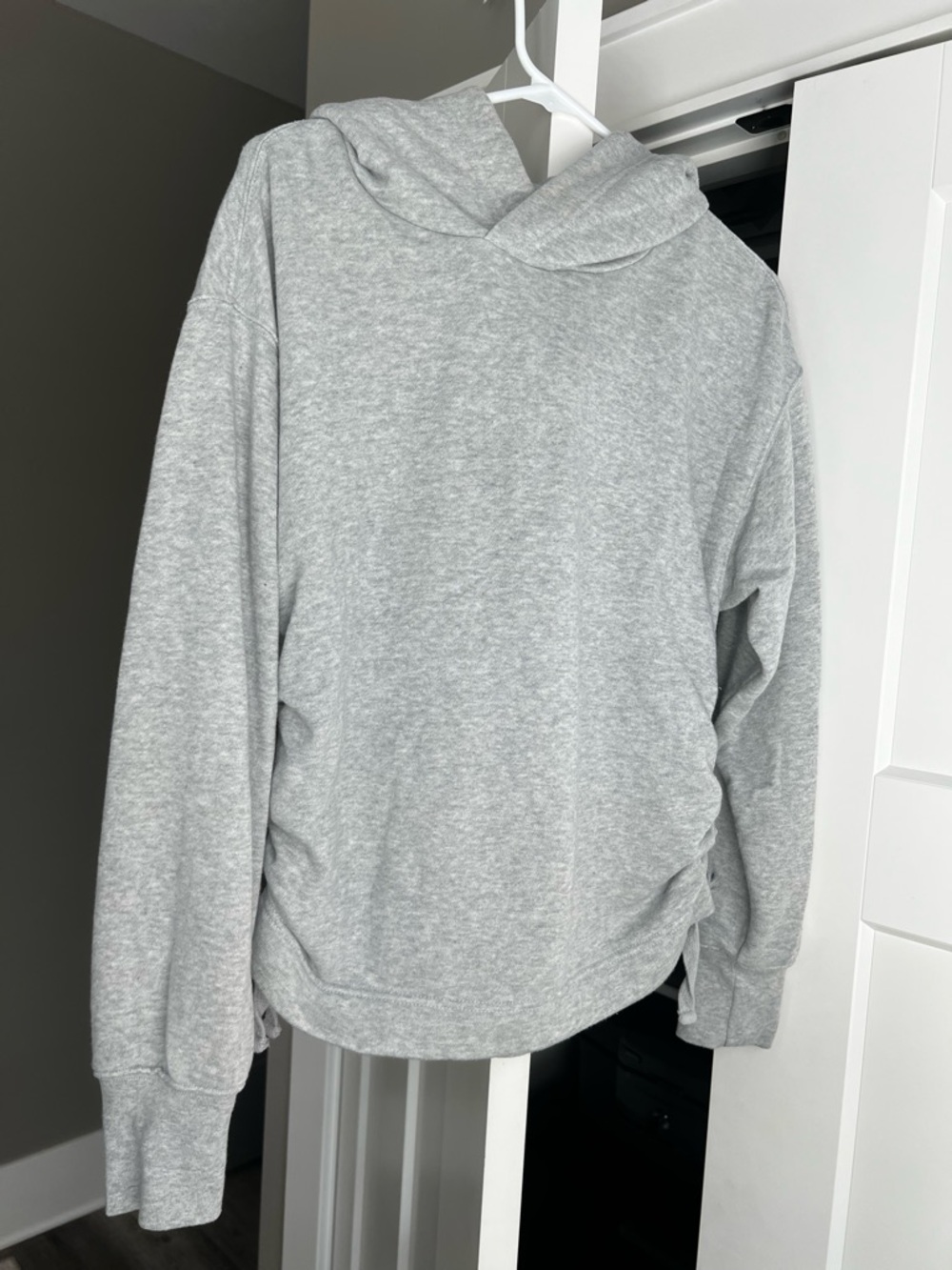 Aerie Lightweight Gray Hoodie with adjustable side ruching
